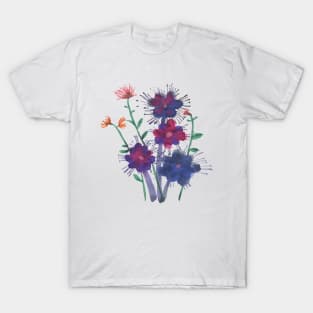 Flower in my heart, flower heart, wild purple flower, Korea, spring, summer T-Shirt